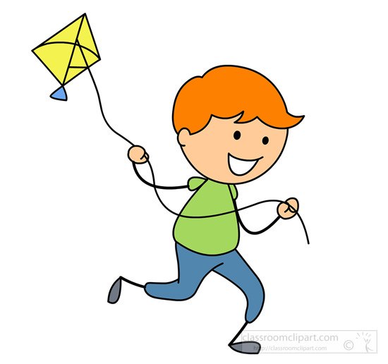 550x516 Child Flying Kite Clipart
