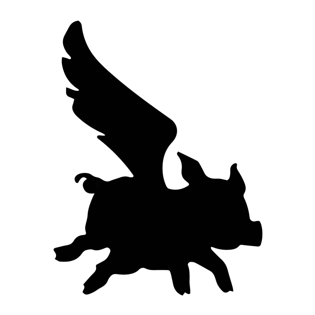 1200x1200 Flying Pig Silhouette Vinyl Decal