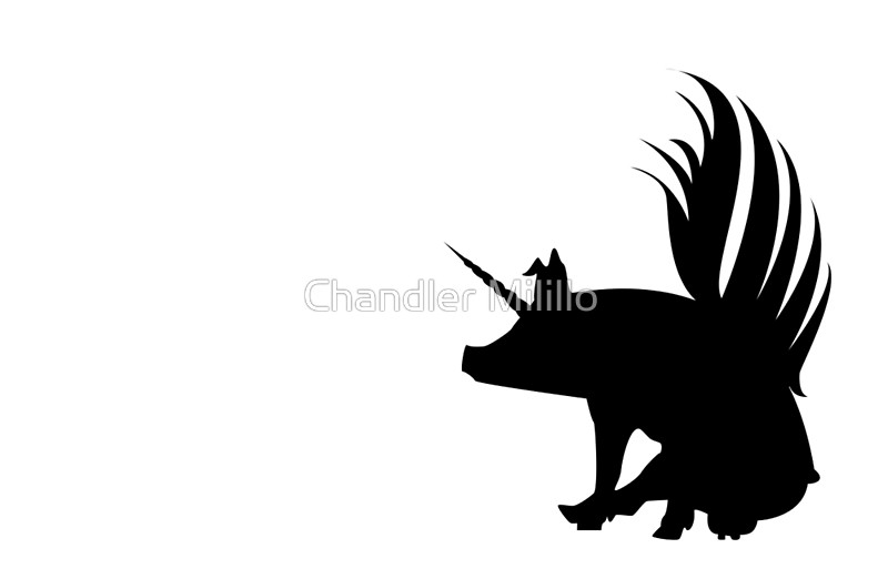 800x522 Flying Pig Unicorn Silhouette Laptop Skins By Chandler Milillo