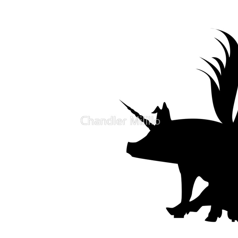 800x800 Flying Pig Unicorn Silhouette Laptop Sleeves By Chandler Milillo