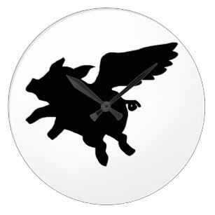 307x307 Flying Pig Wall Clocks Zazzle
