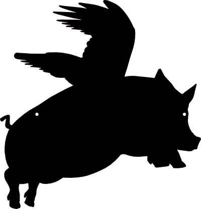 400x416 Free Black Pig Silhouette Clipart