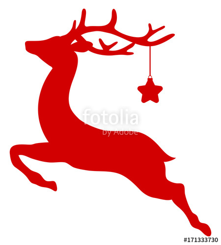 450x500 Flying Reindeer Amp Star Red Stock Image And Royalty Free Vector