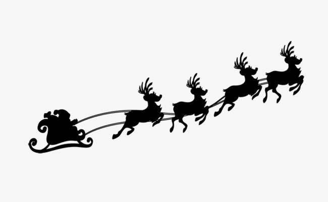 650x400 Black Flying Reindeer, Decorative Pattern, Creative Christmas