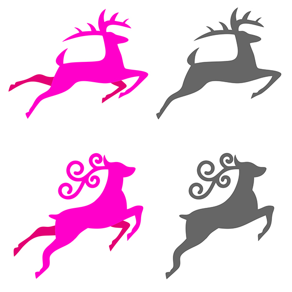 600x600 Flying Reindeer Silhouette Cuttable Design