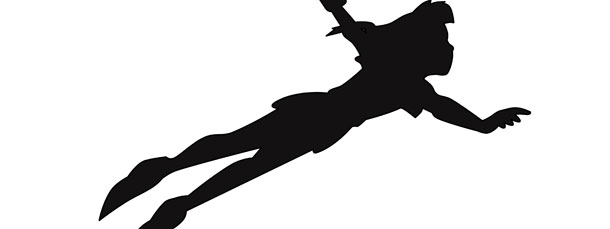 610x229 Peter Pan Flying Silhouette Cut Out Large