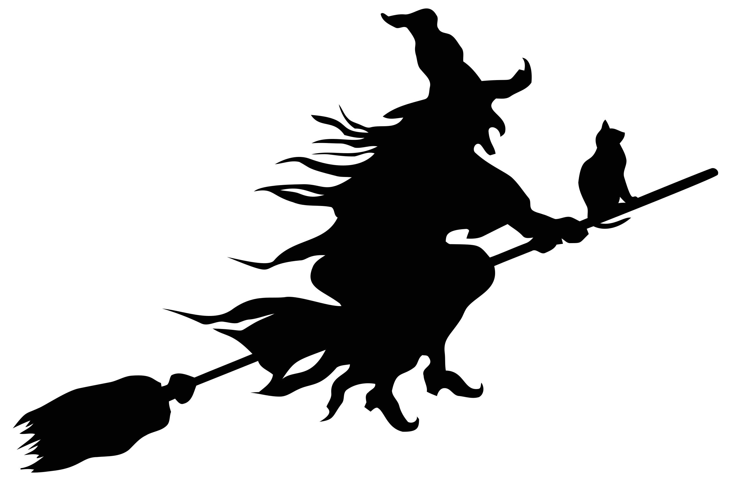 2522x1658 Witch Flying Broom Silhouette Clipart