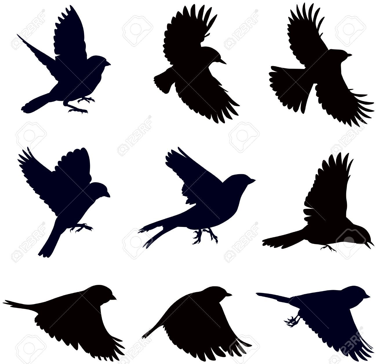 1300x1256 The Middle One Bird Flying Silhouette Clipart