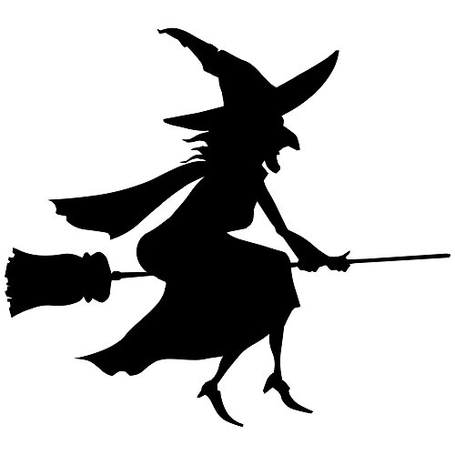 500x500 Flying Nice Witch Halloween Craft Rubber Stamp
