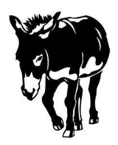 244x300 Donkey Silhouette Vinyl Decalsticker Cute Country Animal Farm