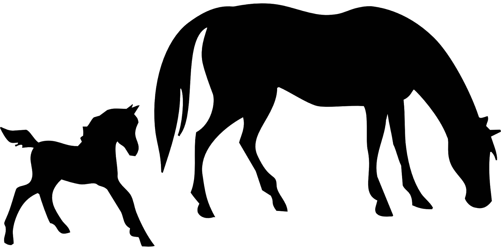 1600x800 Free Mare And Foal Horse Clipart (Personal And Commercial Use