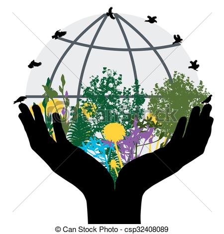 450x470 Set Of Hand And Plant, Tree, Foliage Elements Silhouette Vector