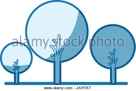 450x303 Blue Shading Silhouette Of Abstract Tree With Foliage In Shape