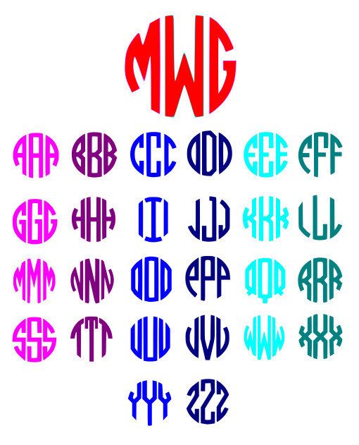 510x631 Circle Monogram Font Svg, Dxf, Ai, Eps, Cut Files For Silhouette