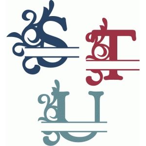 300x300 Silhouette Design Store Split Flourish Monograms S U Cameo