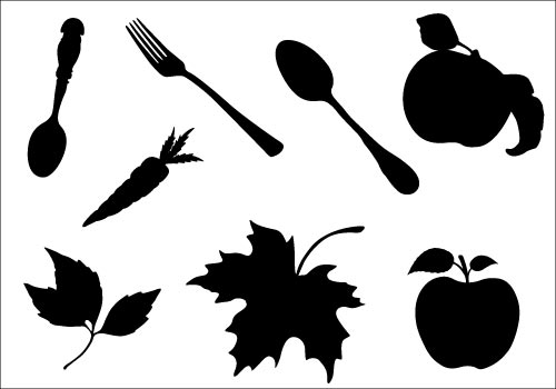 500x350 Thanksgiving Food Silhouette Vectorsilhouette Clip Art