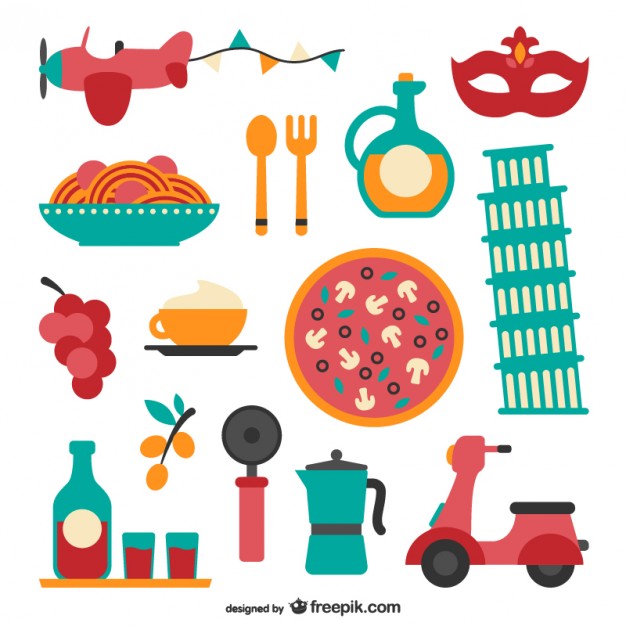 626x626 Italian Food And Elements Collection Vector Free Download