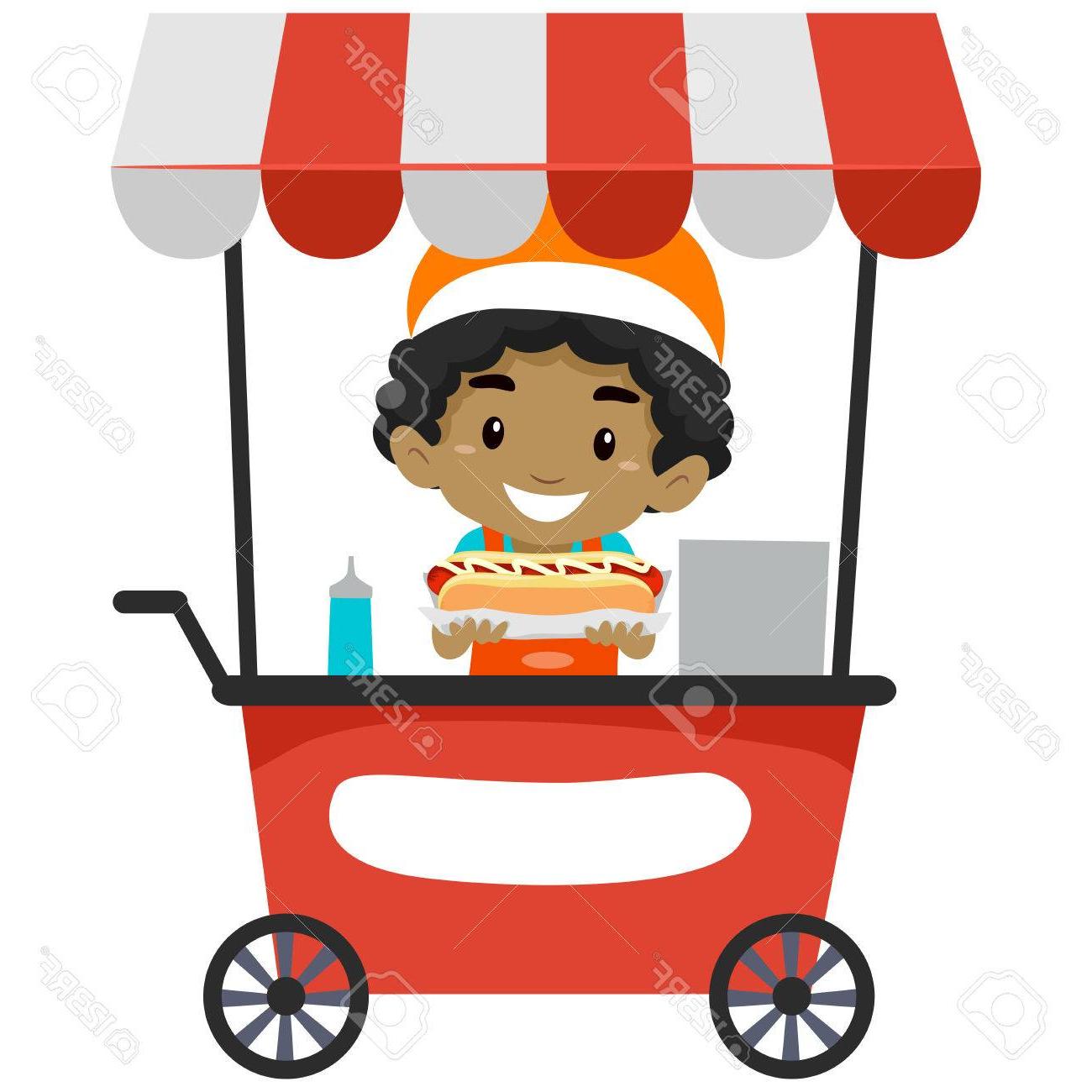 1300x1300 Best Free Vector Illustration Of Vendor Boy Selling Hotdog On Food