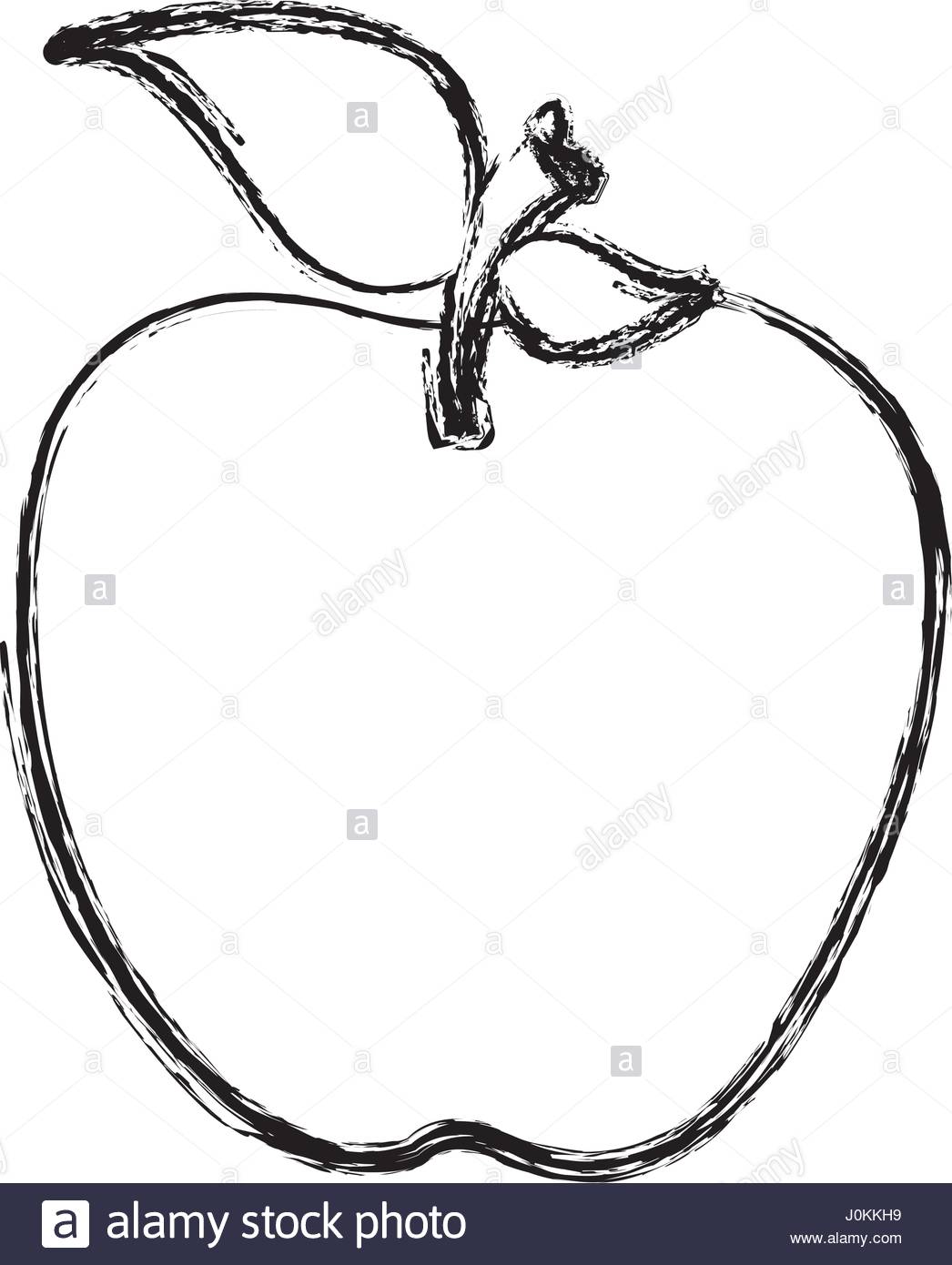 1046x1390 Blurred Silhouette Of Apple Fruit Food With Leaves Stock Vector