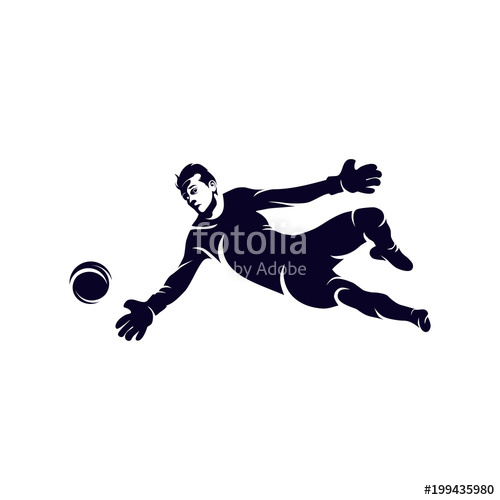 500x500 Goalkeeper Reaching Ball Silhouette Logo, Soccer And Football