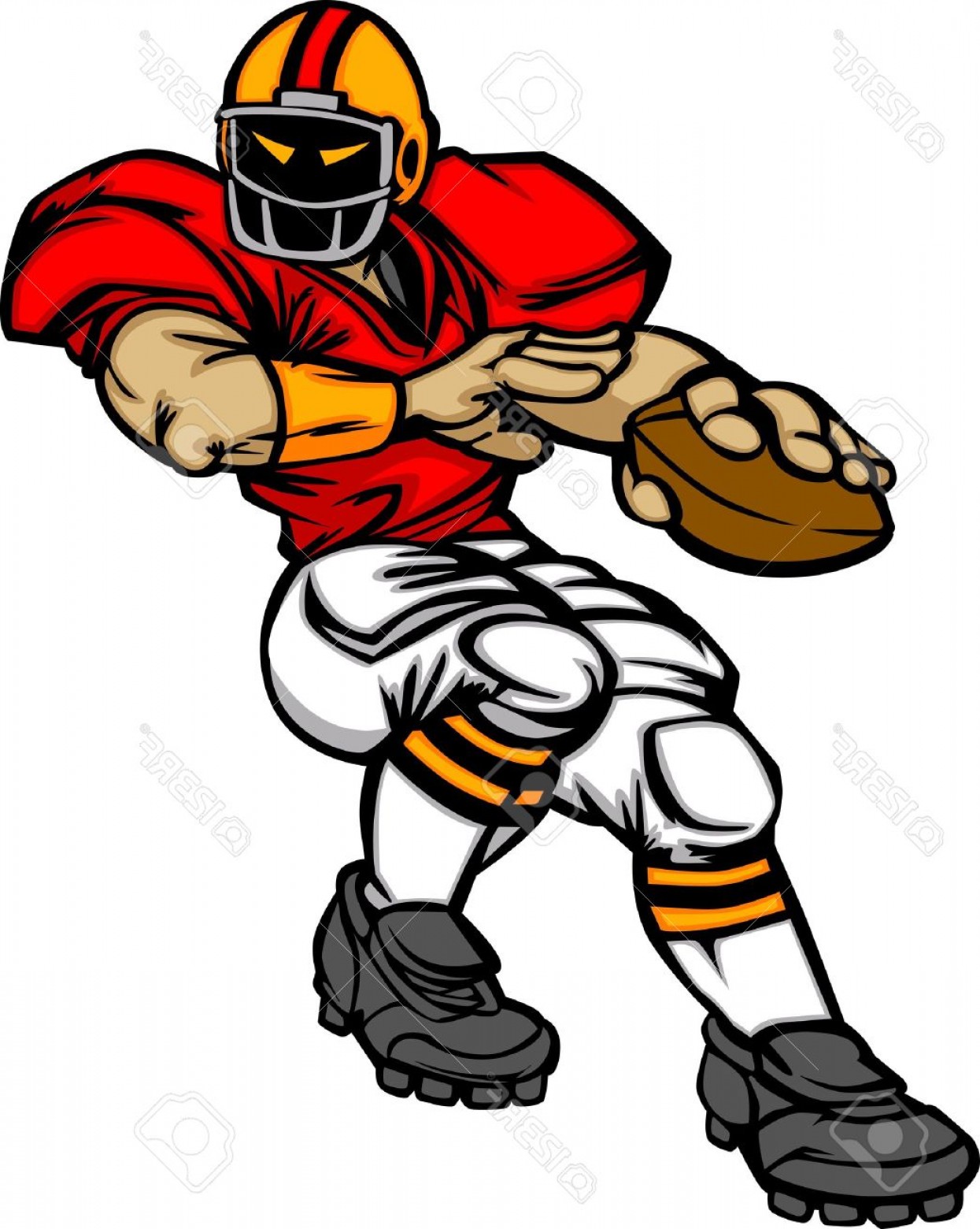 1245x1560 Photocartoon Vector Silhouette Of A Cartoon Football Player
