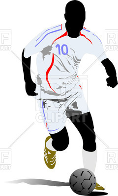 240x400 Silhouette Of Running Soccer Player With Football Ball Royalty