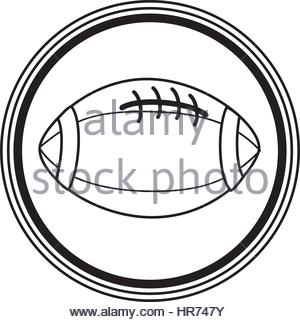 300x322 Silhouette Circular Border With Football Ball And Plaque Stock