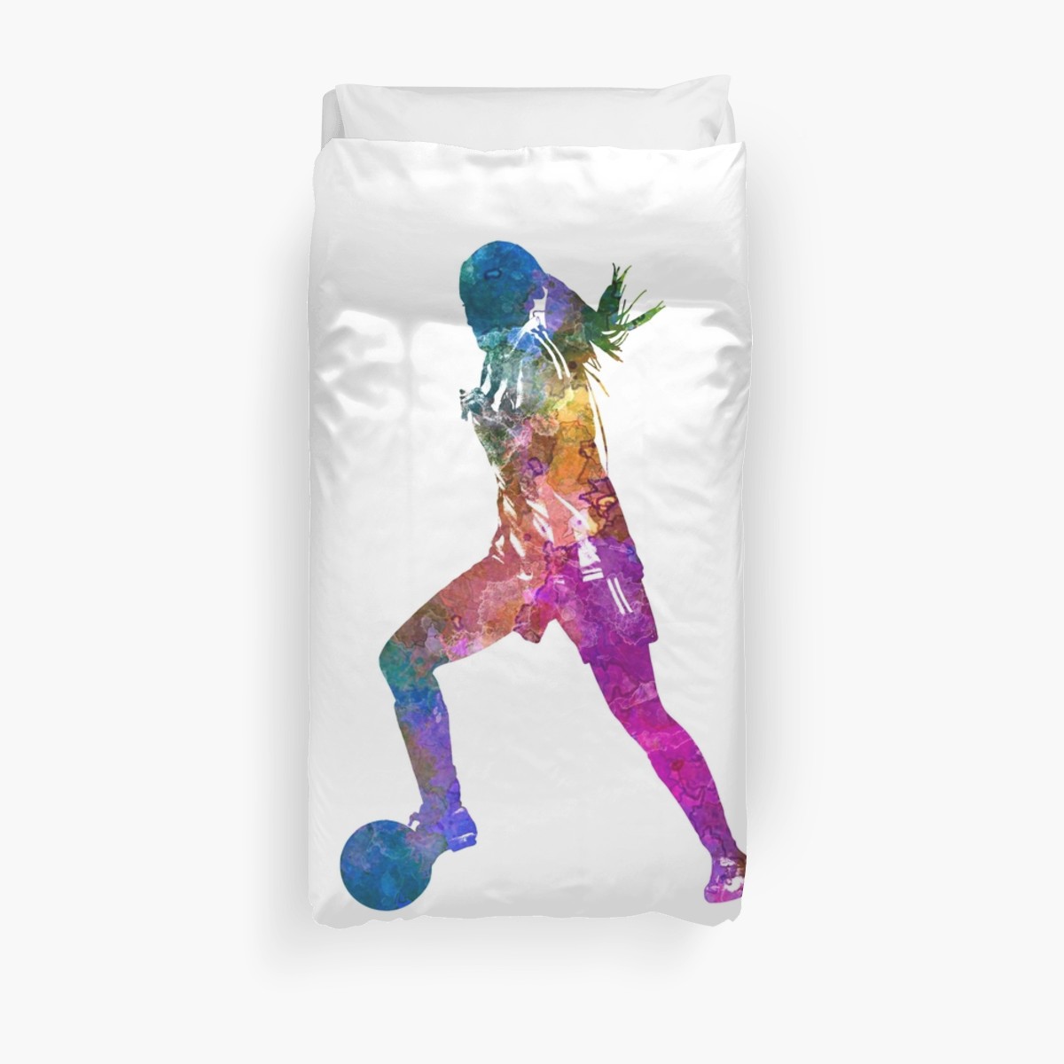 1200x1200 Girl Playing Soccer Football Player Silhouette Duvet Covers By
