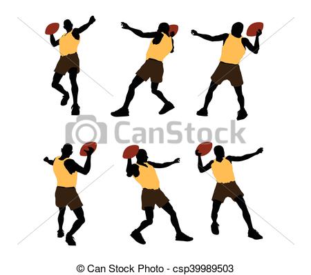 450x399 Eps 10 Vector Illustration Of Football Player Silhouette Vector