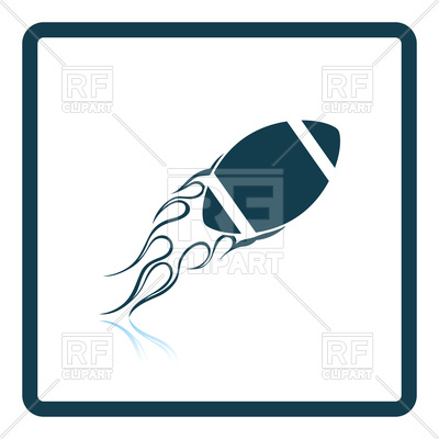 400x400 Silhouette American Football Fireball Royalty Free Vector Clip Art
