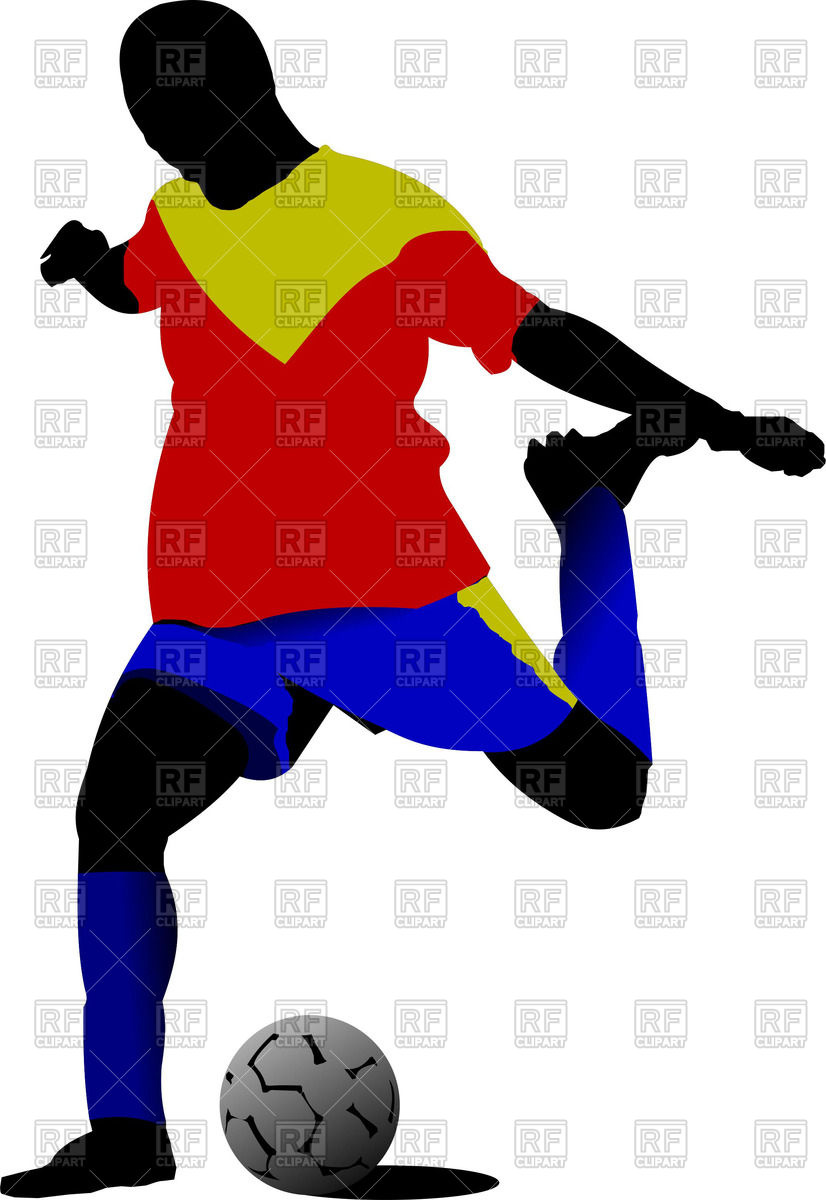 826x1200 Silhouette Of Soccer Player Kicking A Football Ball Royalty Free