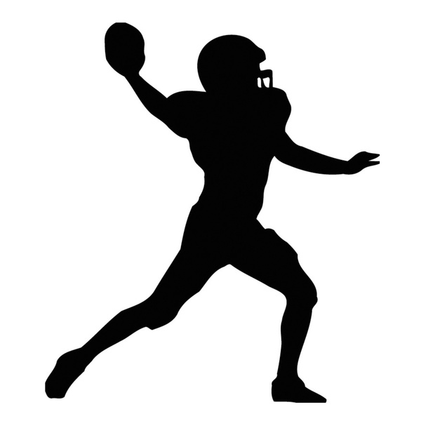 600x600 American Football Player Silhouette Black Vinyl Art Wall Decal