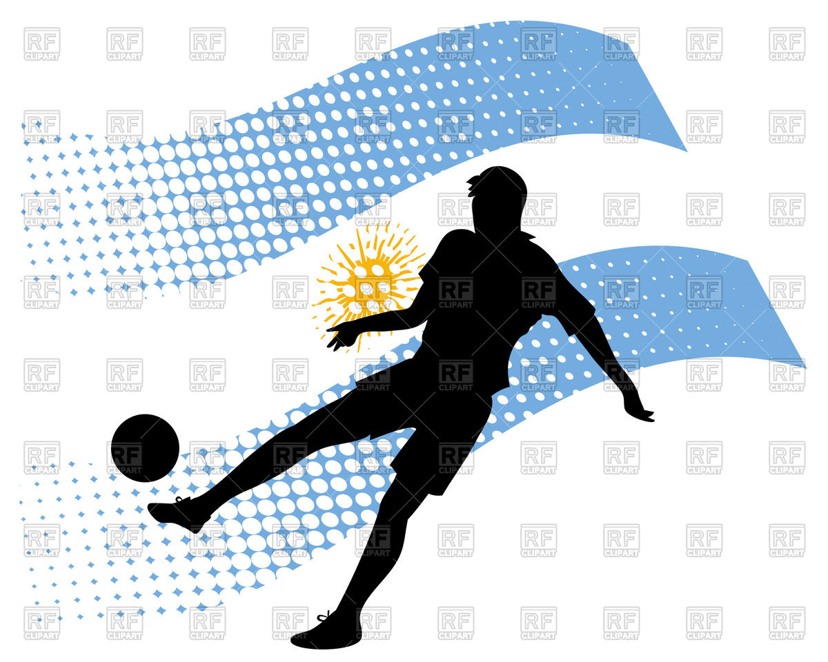 1200x960 Silhouette Of Soccer Player Against Stylized Flag Of Argentina