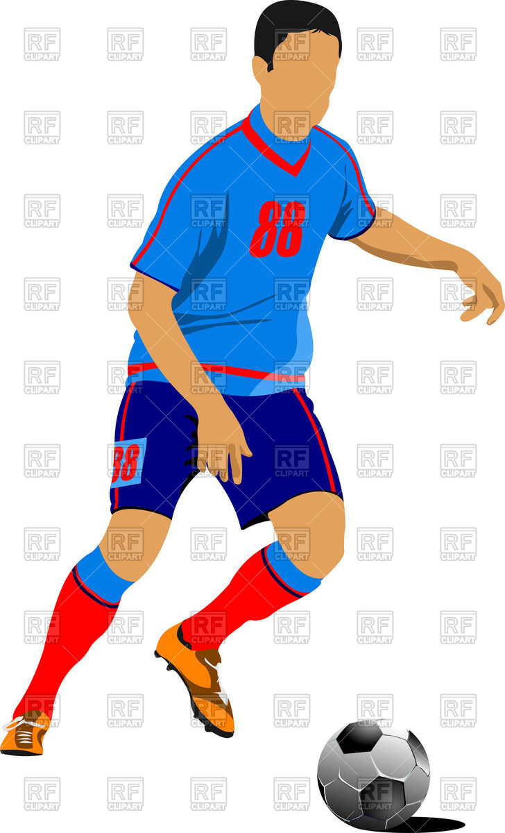 728x1200 Silhouette Of Socer (Football) Player Royalty Free Vector Clip Art