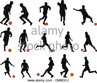 375x320 Football Players Silhouettes Set Stock Photo 47933285