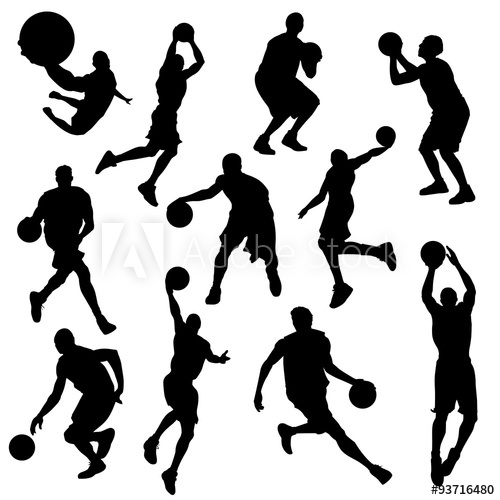 500x500 Vector Basketball Players In Silhouettes