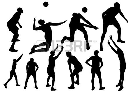 450x315 Volleyball Players Fine Vector Silhouettes