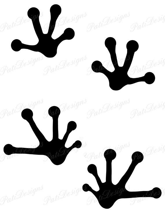 570x738 Frog Footprint Silhouette Animal Footprints Iron By Patidesigns