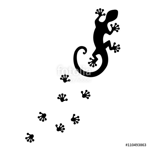 500x500 Gecko Footprint, Silhouette Vector Stock Image And Royalty Free
