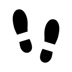 240x240 Human Footprint Icon. Vector Footsteps. Flat Style. Black
