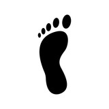 160x160 Human Footstep Icon. Vector Footprint. Black Silhouette. Flat