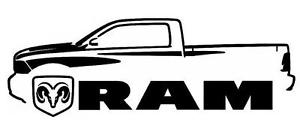 300x131 Dodge Ram Hemi Outline Silhouette Art Wall Decals Graphics Man