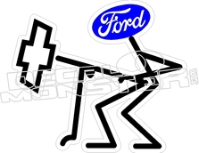 223x172 Ford From Behind Chev Decal Sticker