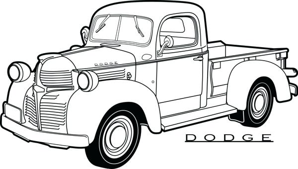 600x340 Old Ford Truck Silhouette
