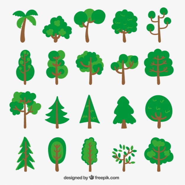 626x626 Variety Of Sketchy Trees Vector Free Download