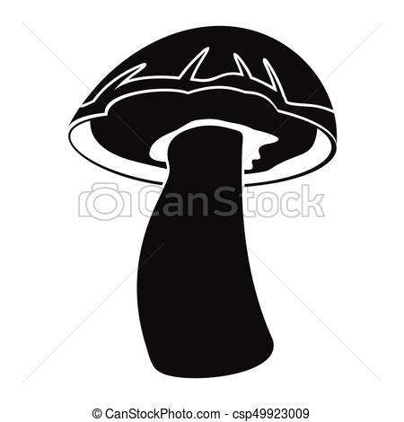450x470 Forest Mushroom Black Simple Silhouette Icon Vector Vector