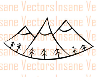 340x270 Mountain Forest Vector Silhouette Clip Art Image Mountain