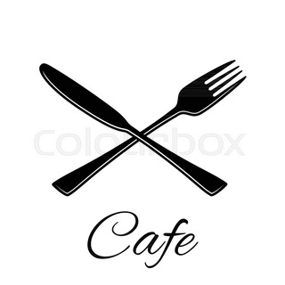 320x320 Plateful, Fork And Spoon Silhouette Vector Stock Vector Colourbox