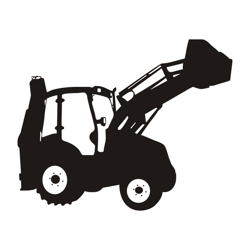 800x800 Creative Forklift Silhouette Wall Sticker Art Car Boys Room Decal