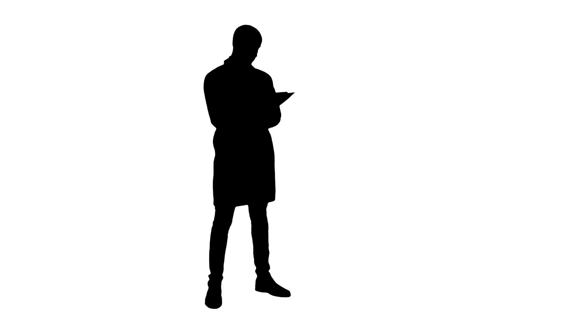 1920x1080 Silhouette Male Doctor Wearing White Coat Filling In Patient Form